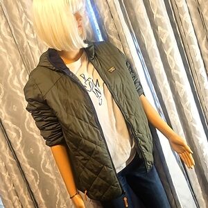 LL Bean lined quilted hooded jacket